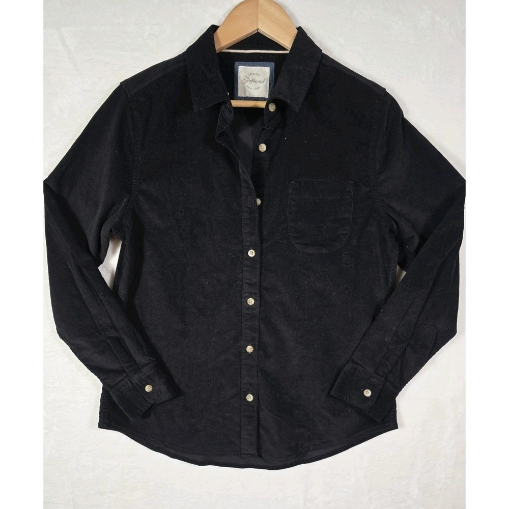 Jachs Girlfriend Black Corduroy Button Up Shirt Women's Small NWT Collared - Picture 2 of 10
